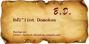 Bálint Domokos névjegykártya